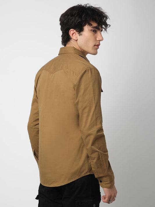 Khaki Double Pocket Overshirt