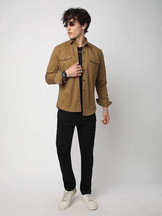 Khaki Double Pocket Overshirt