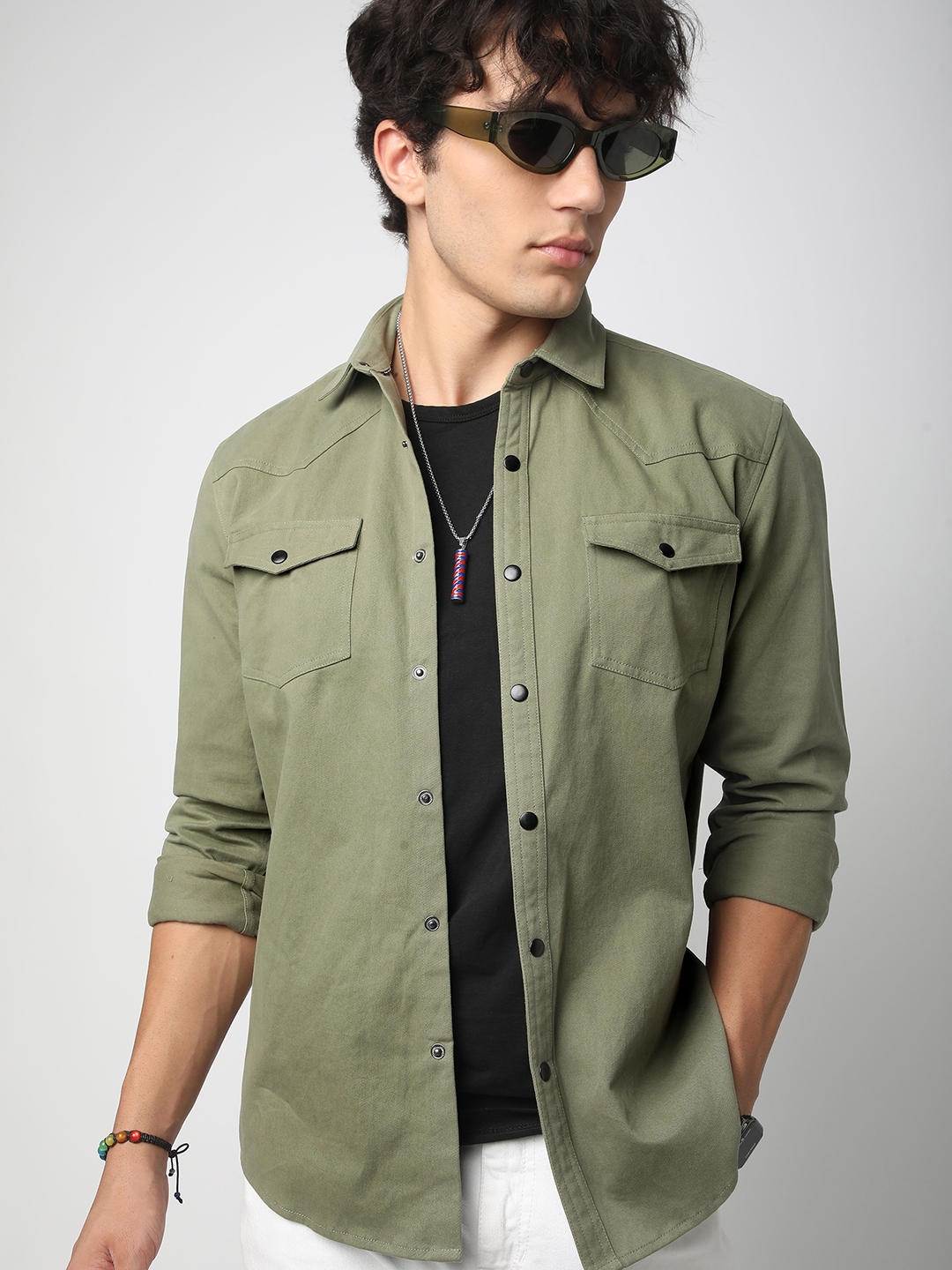 Classic Olive Double Pocket Overshirt