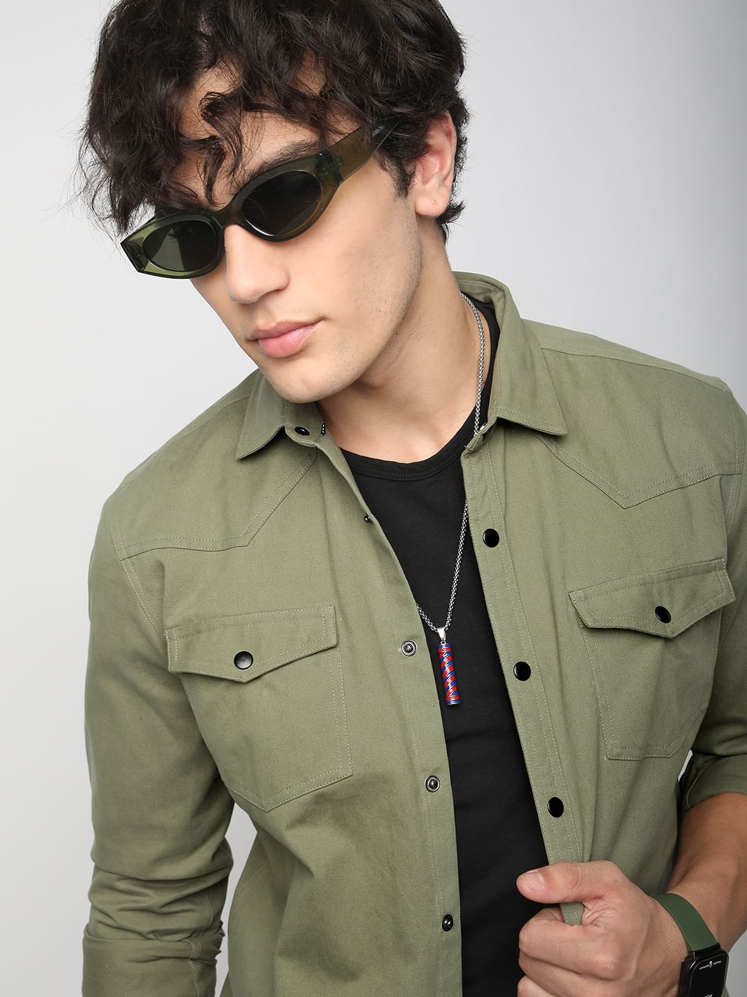 Classic Olive Double Pocket Overshirt