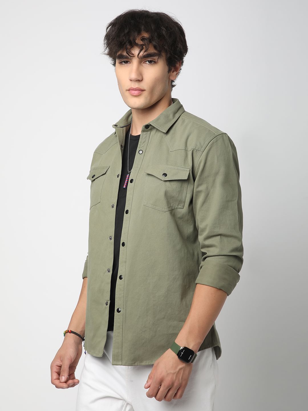 Classic Olive Double Pocket Overshirt