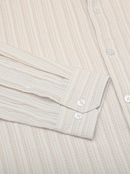 Brush Stroke Beige Textured Shirt