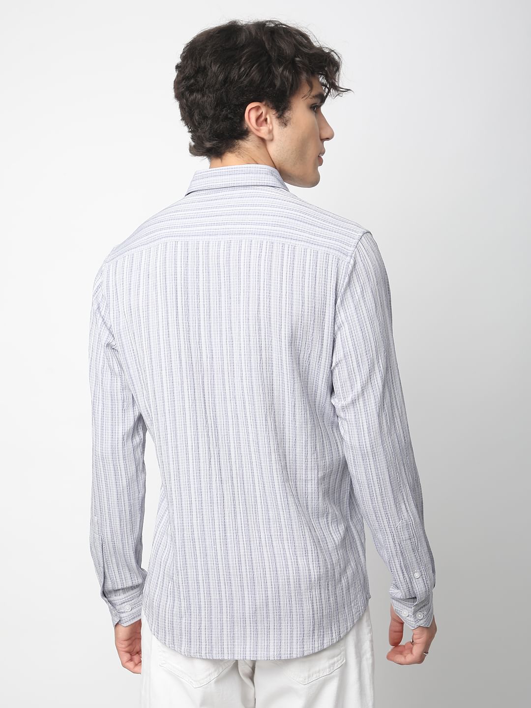 Brush Stroke Smoke Grey Textured Shirt