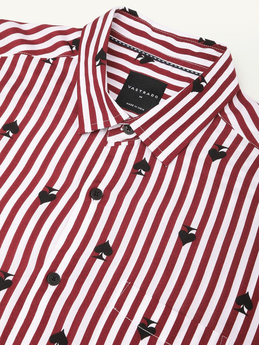 Garnet Red Stripe Spade Shirt