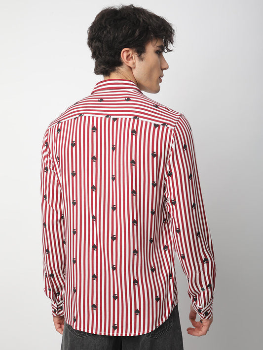 Garnet Red Stripe Spade Shirt