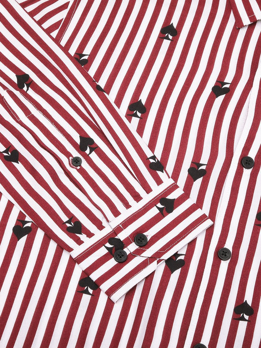 Garnet Red Stripe Spade Shirt