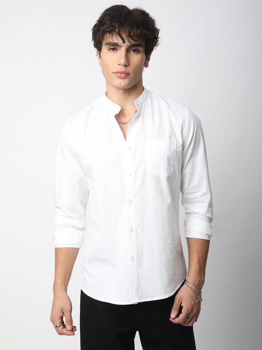 Classic Snow White Mandarin Shirt