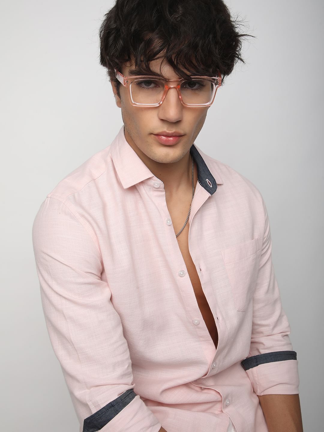 Pink Textured Shirt