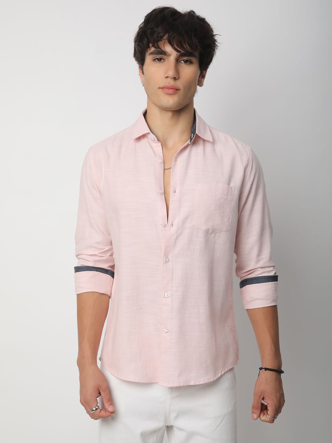 Pink Textured Shirt