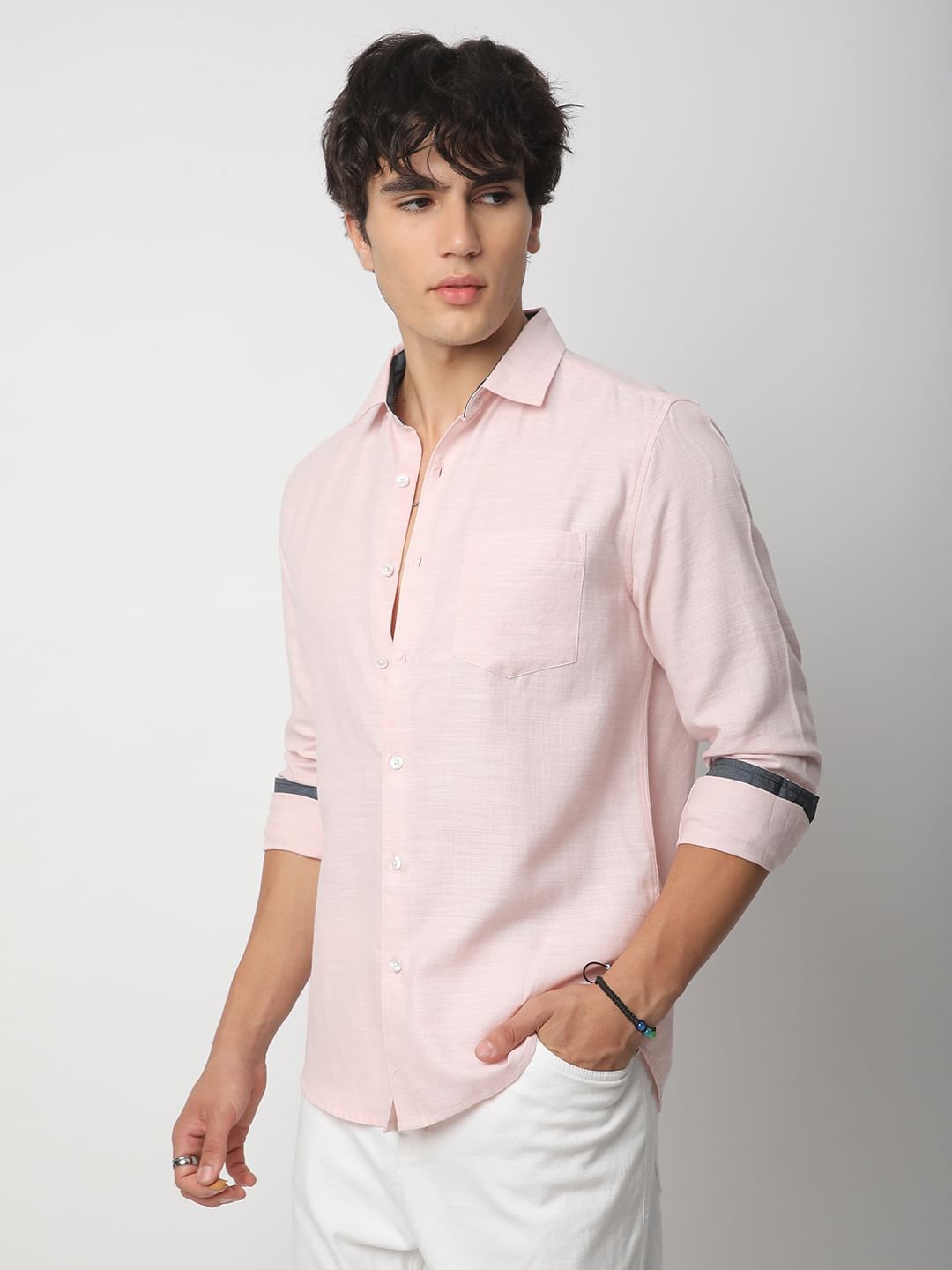 Pink Textured Shirt