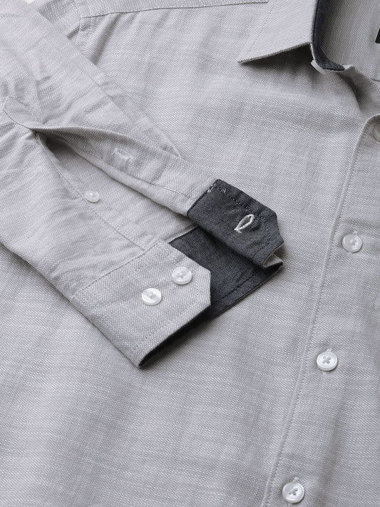 Classic Grey Textured Shirt