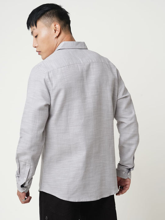 Classic Grey Textured Shirt