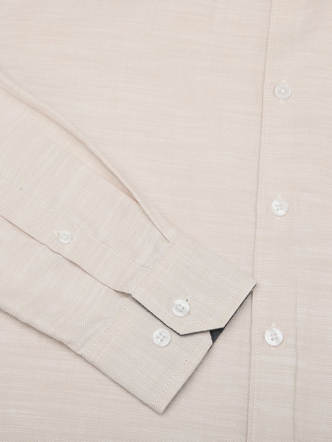 Classic Beige Textured Shirt