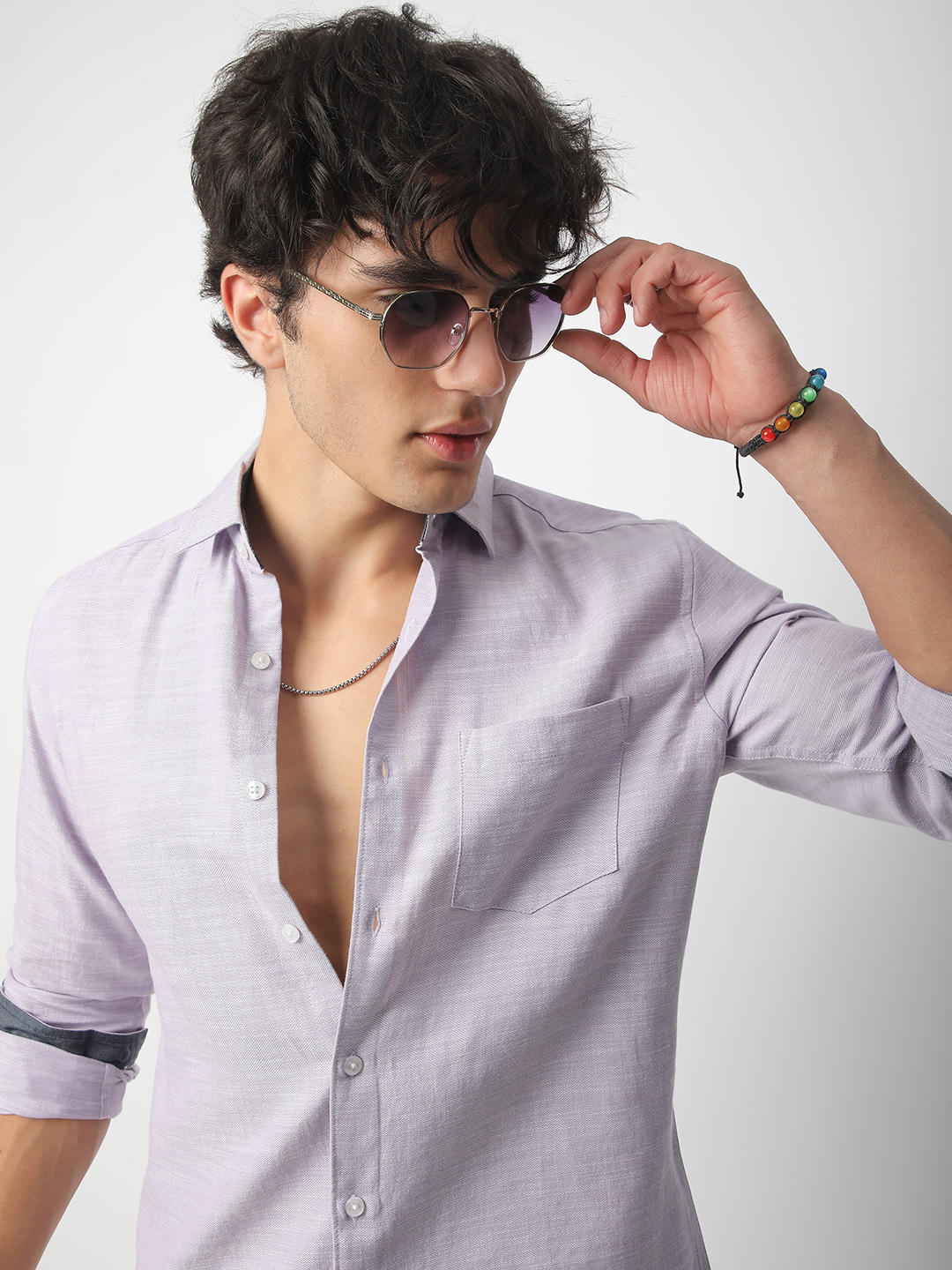 Classic Lilac Textured Shirt