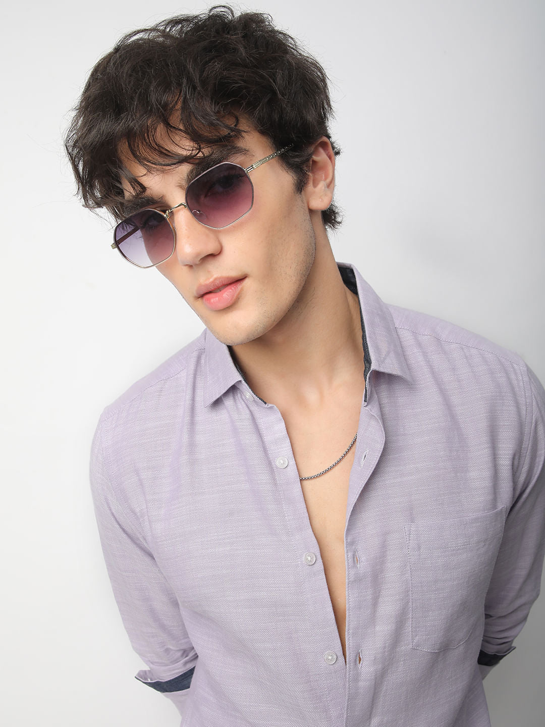 Classic Lilac Textured Shirt