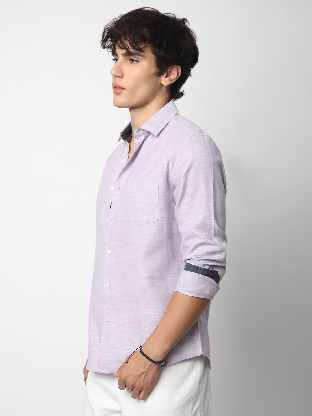 Classic Lilac Textured Shirt