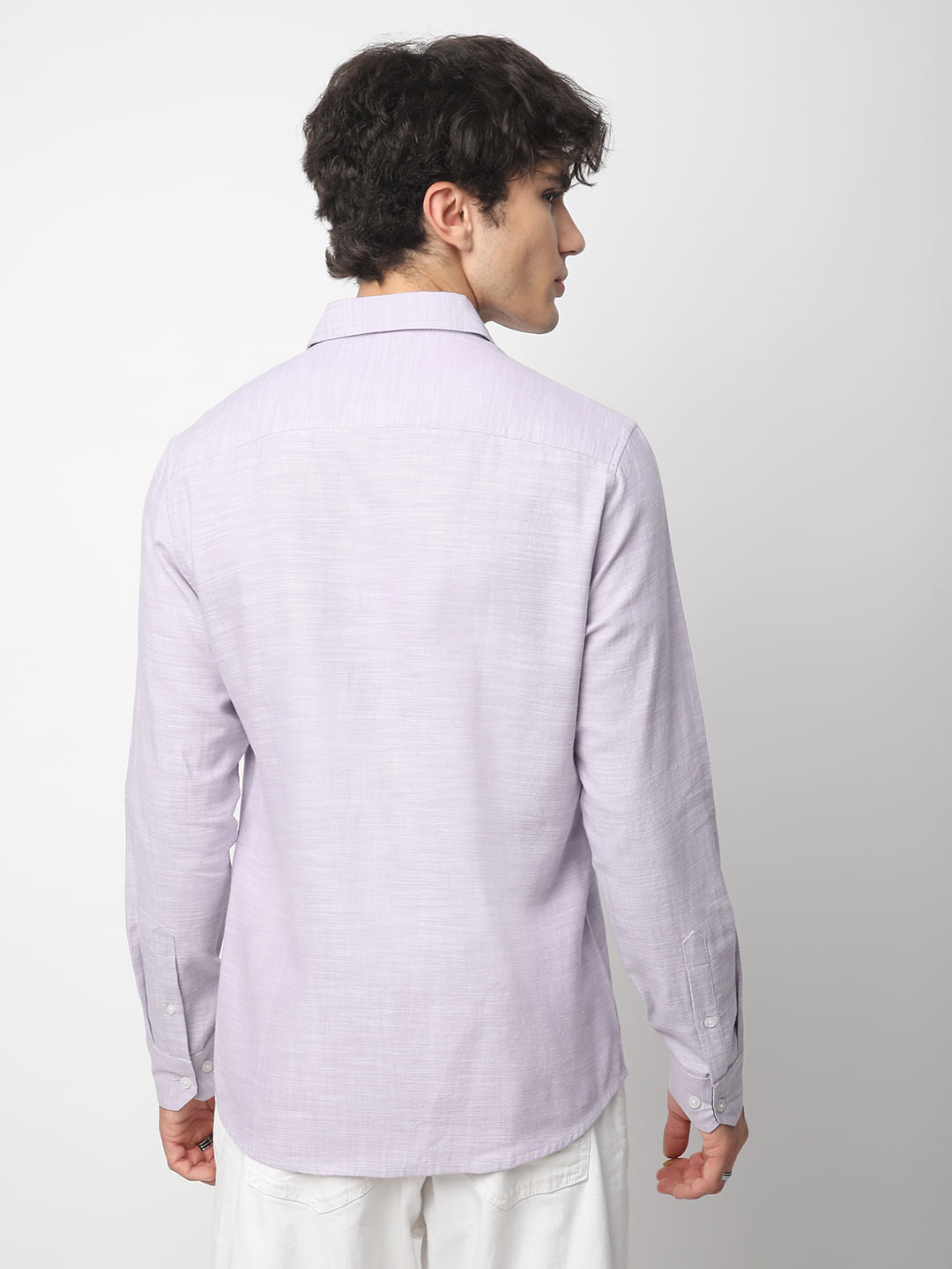 Classic Lilac Textured Shirt