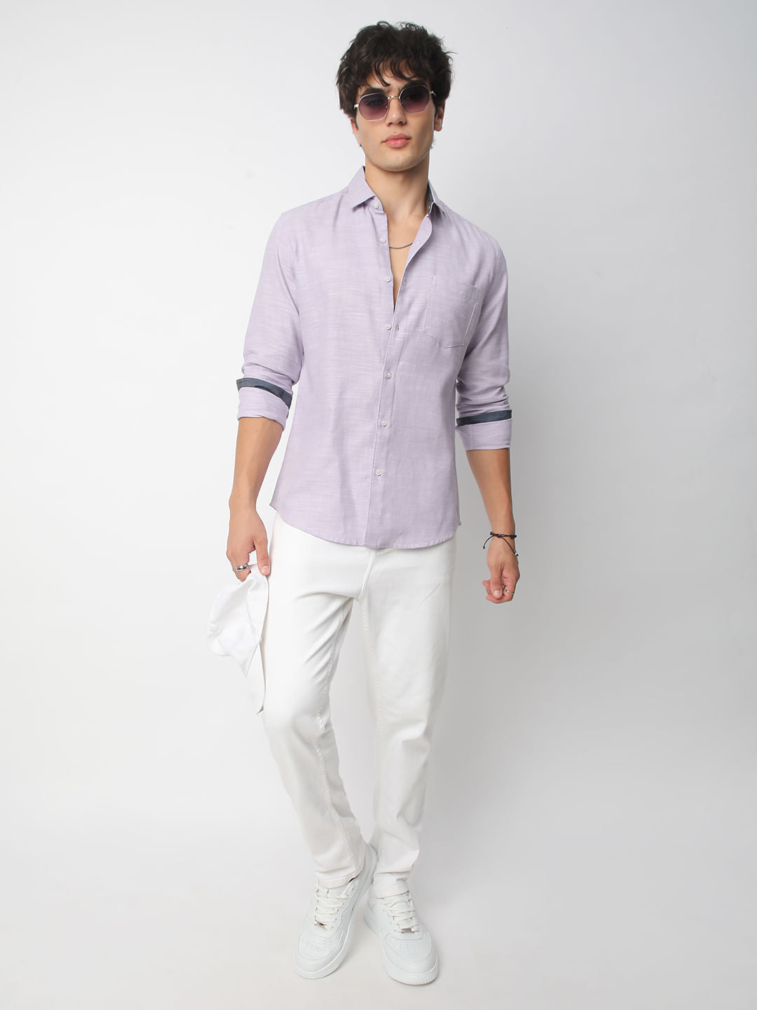 Classic Lilac Textured Shirt
