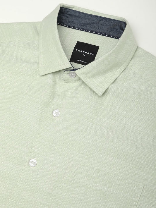 Apple Green Textured Shirt