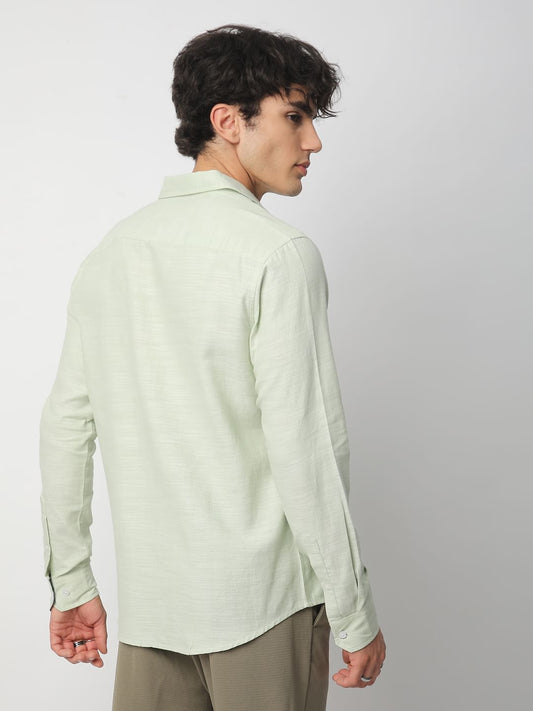 Apple Green Textured Shirt