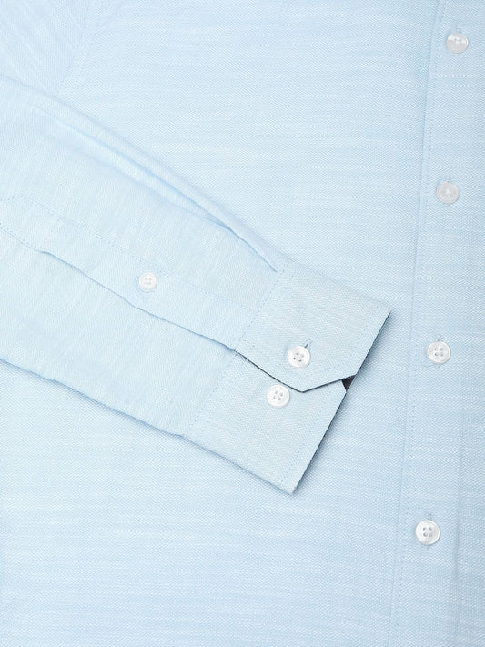 Classic Sky Blue Textured Shirt