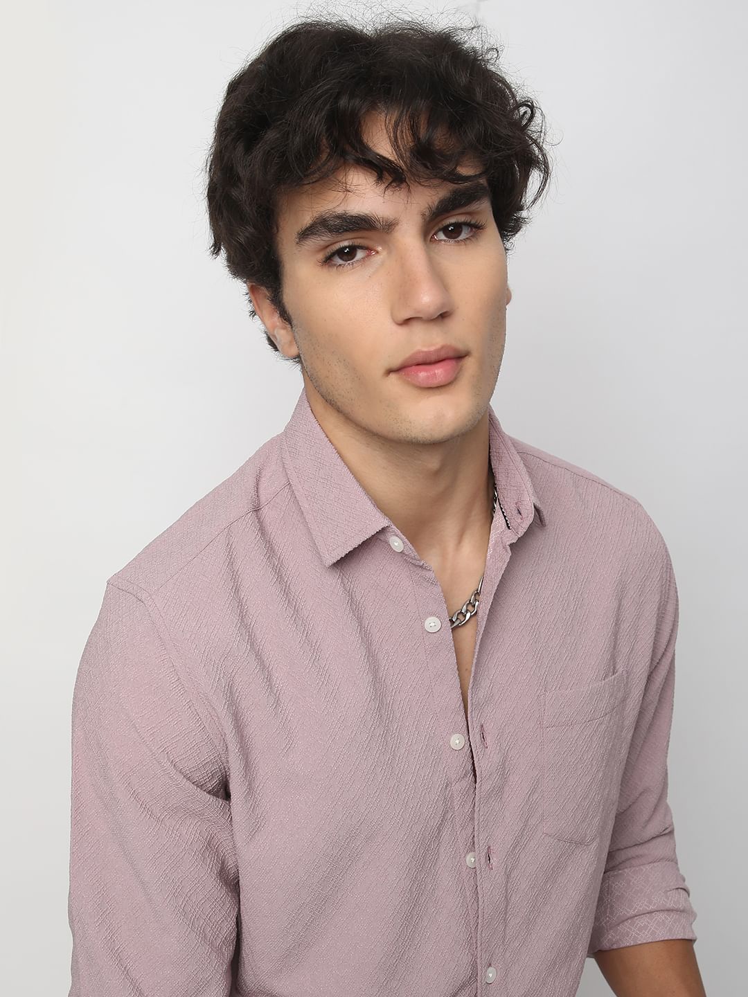 Ornate Electric Lavender Jacquard Shirt