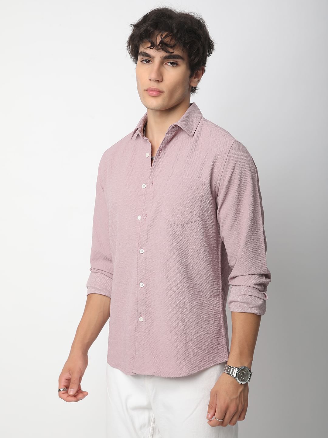 Ornate Electric Lavender Jacquard Shirt