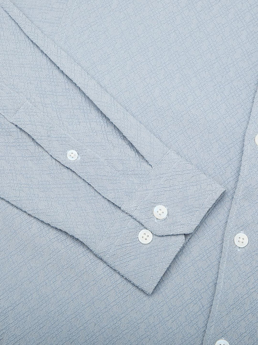 Eccentric Turkish Blue Jacquard Shirt