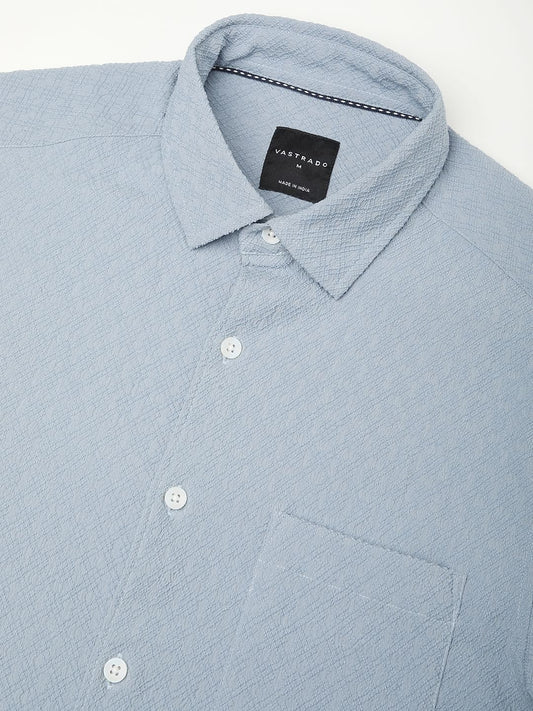 Eccentric Turkish Blue Jacquard Shirt