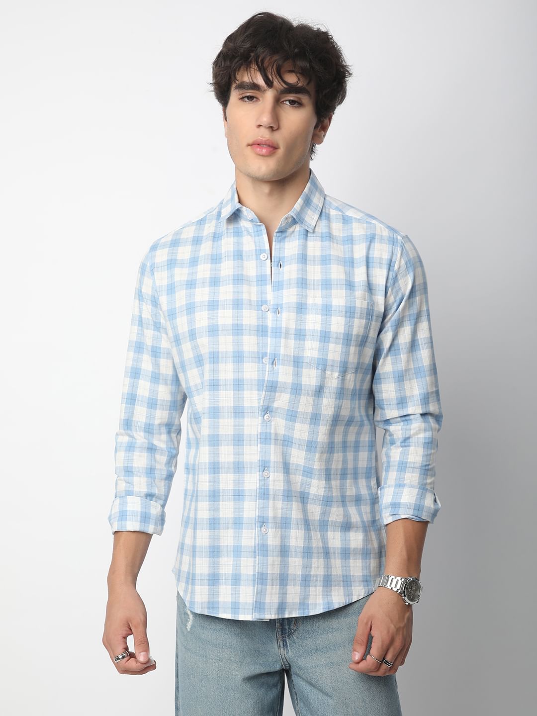 Beach Blue Tartanique Checkered Shirt
