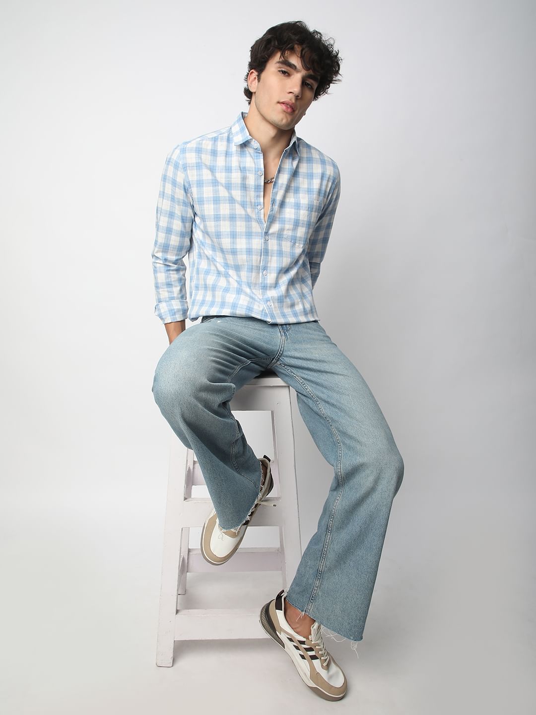 Beach Blue Tartanique Checkered Shirt