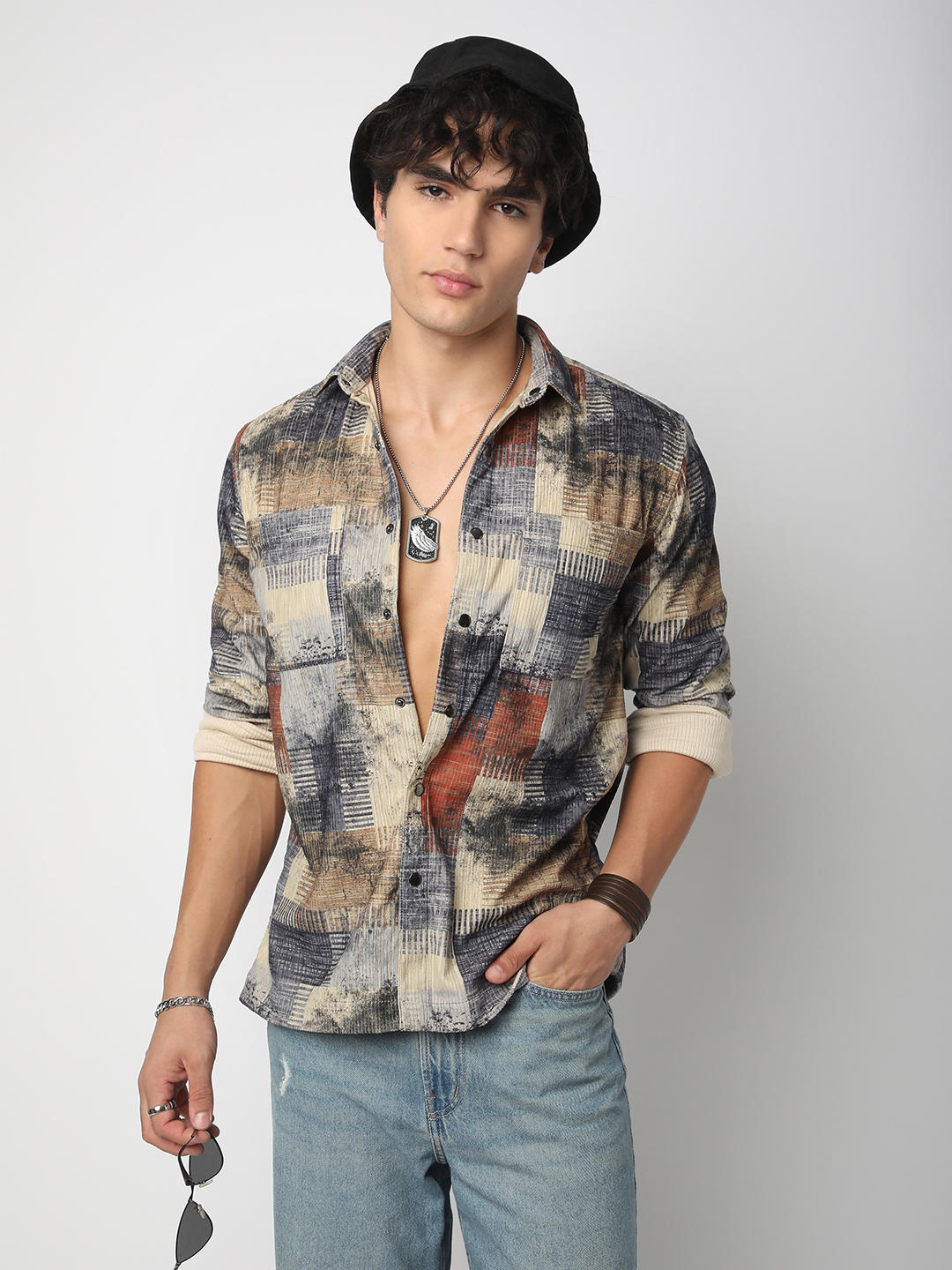 Abstruse Paint Splash Double Pocket Corduroy Overshirt