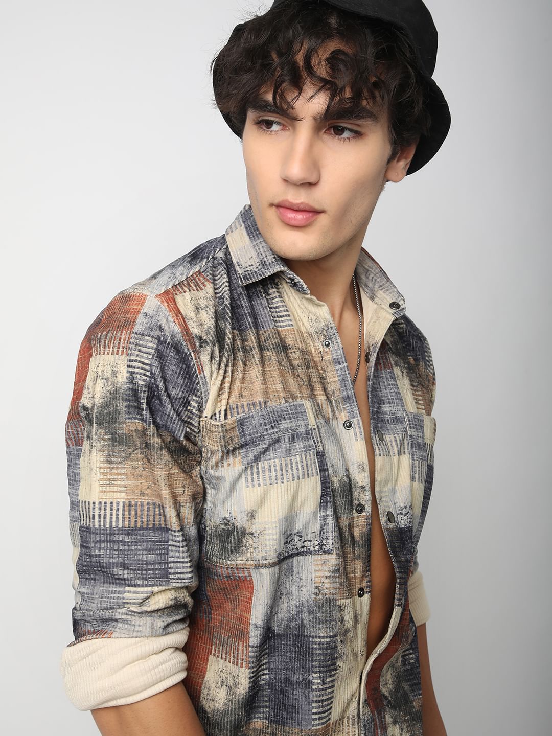 Abstruse Paint Splash Double Pocket Corduroy Overshirt