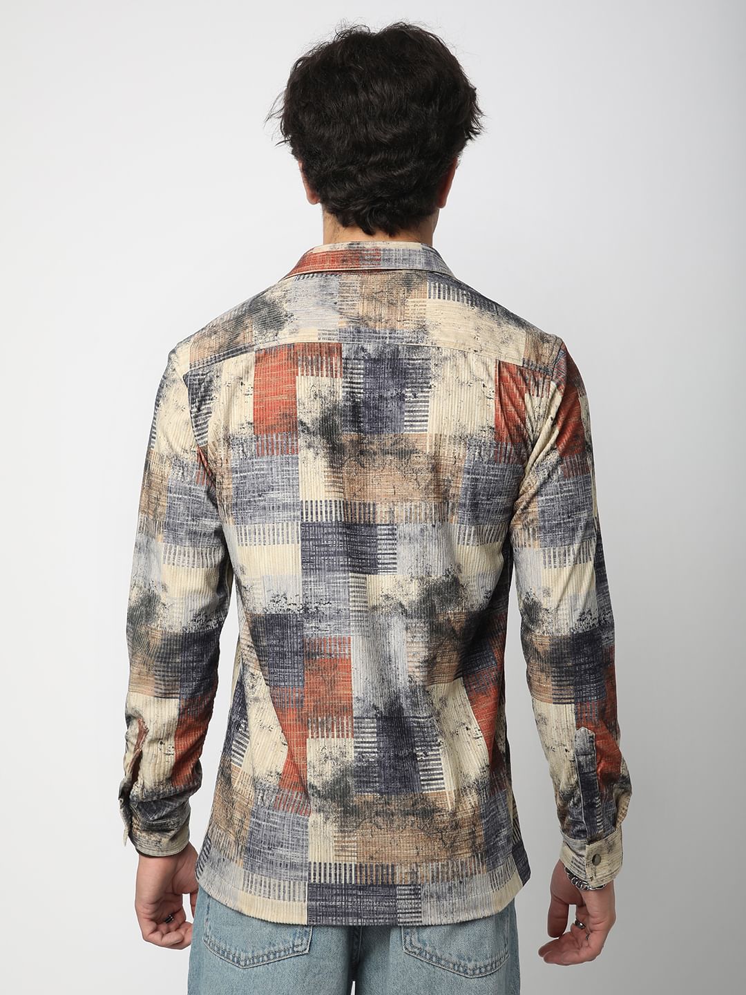 Abstruse Paint Splash Double Pocket Corduroy Overshirt