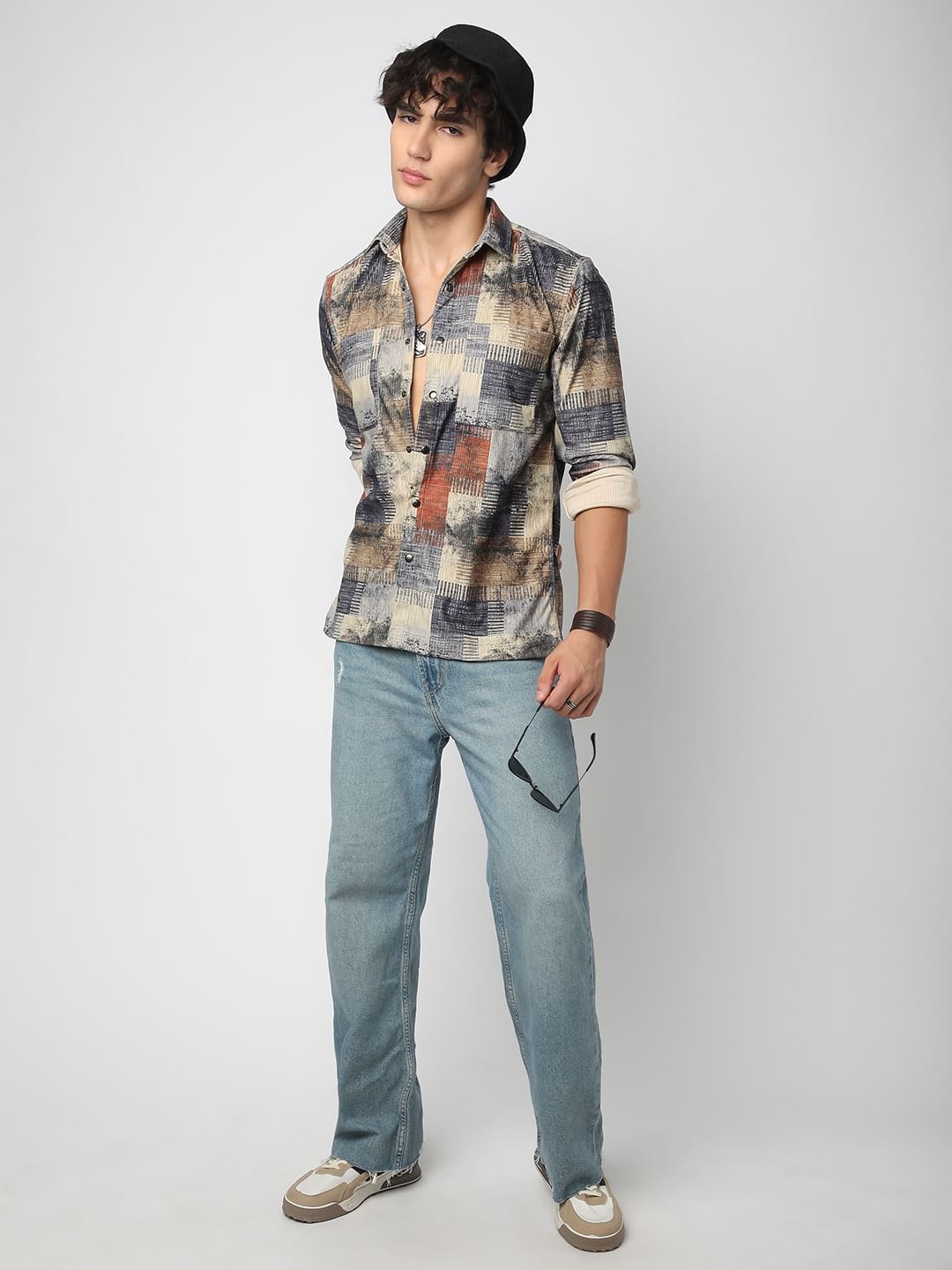 Abstruse Paint Splash Double Pocket Corduroy Overshirt