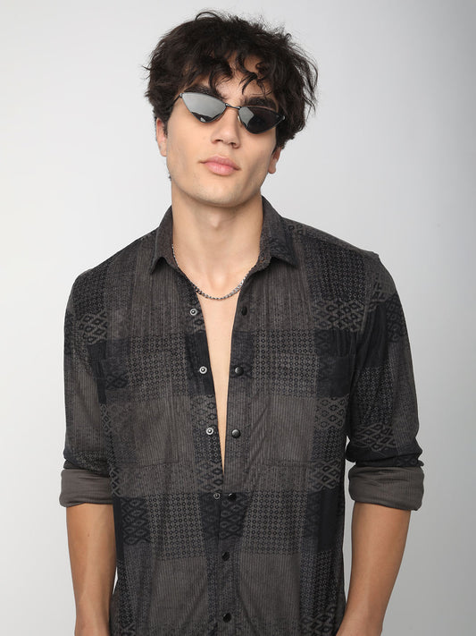 Couture Shadow Grey Double Pocket Corduroy Overshirt