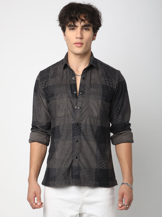 Couture Shadow Grey Double Pocket Corduroy Overshirt