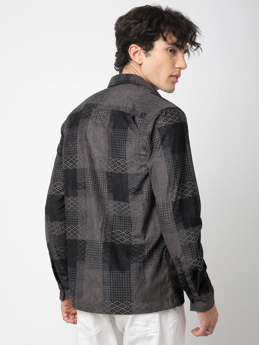 Couture Shadow Grey Double Pocket Corduroy Overshirt