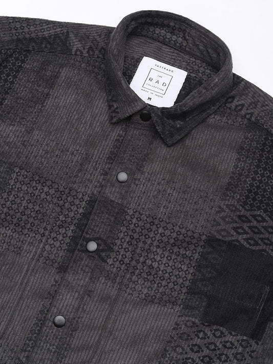 Couture Shadow Grey Double Pocket Corduroy Overshirt