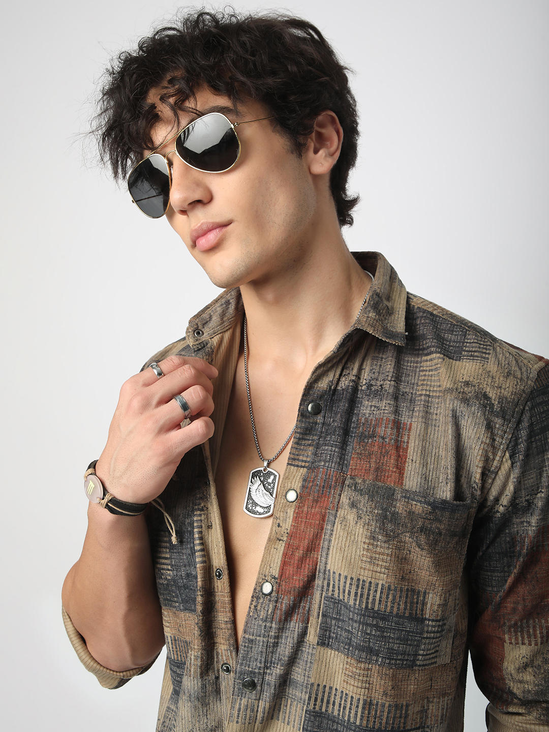 Abstruse Paint Splash Double Pocket Corduroy Overshirt