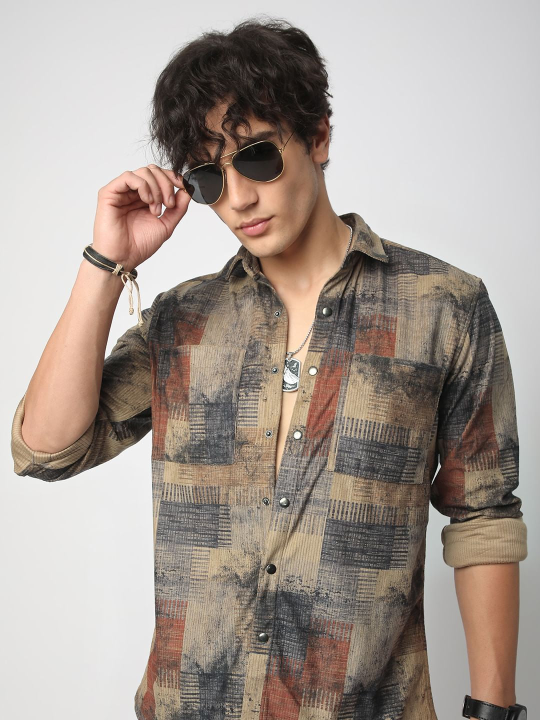 Abstruse Paint Splash Double Pocket Corduroy Overshirt