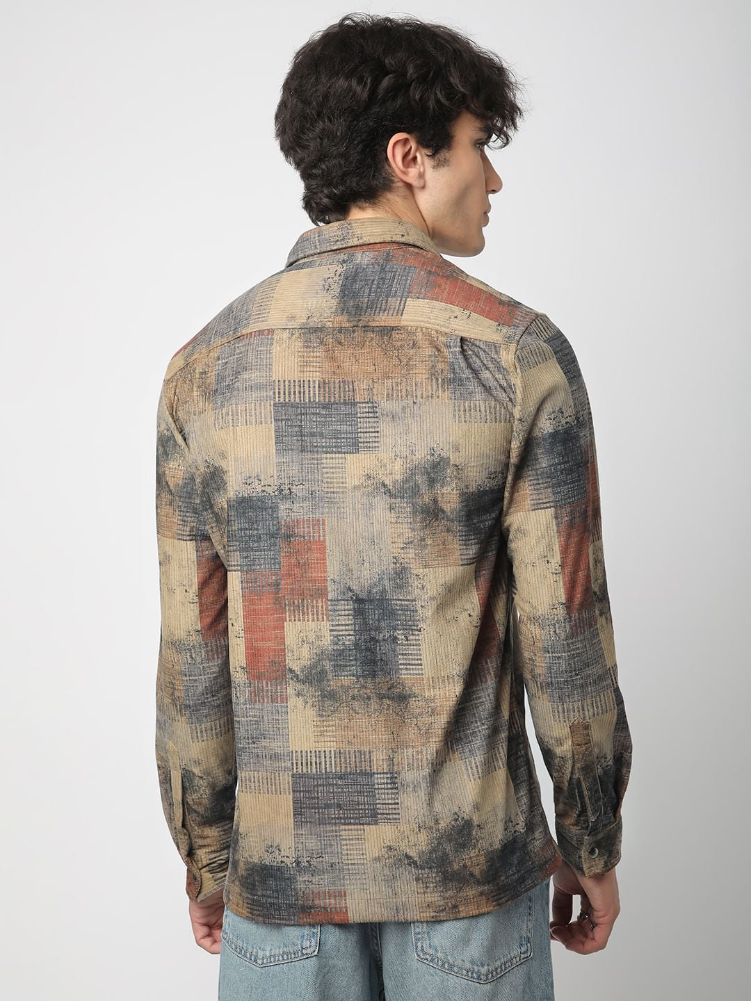 Abstruse Paint Splash Double Pocket Corduroy Overshirt