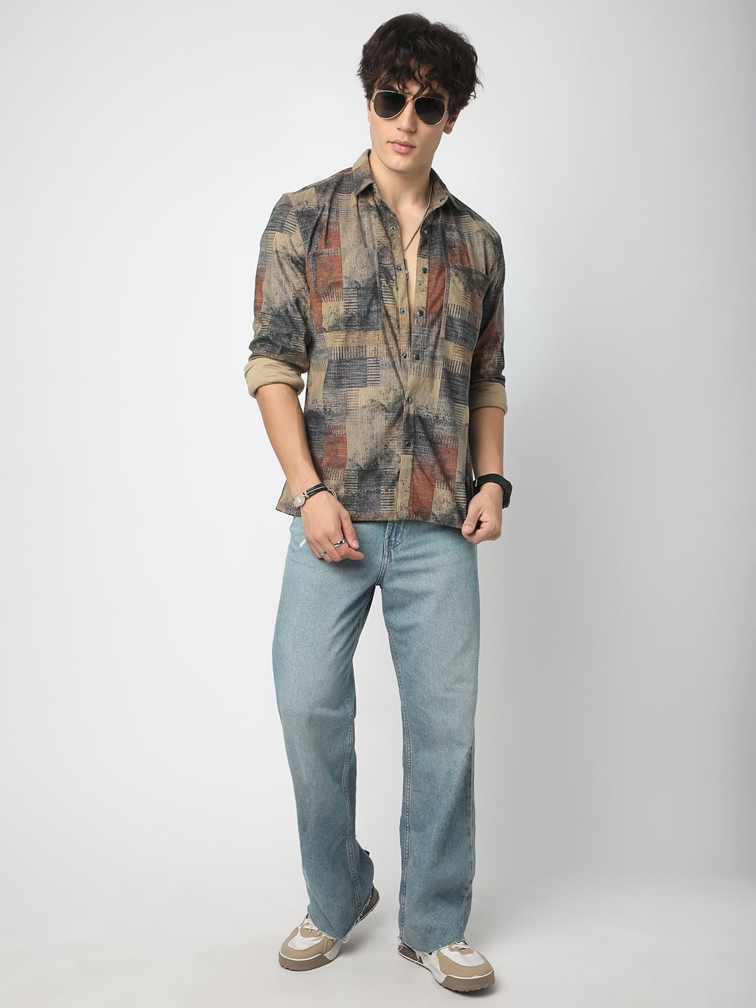 Abstruse Paint Splash Double Pocket Corduroy Overshirt
