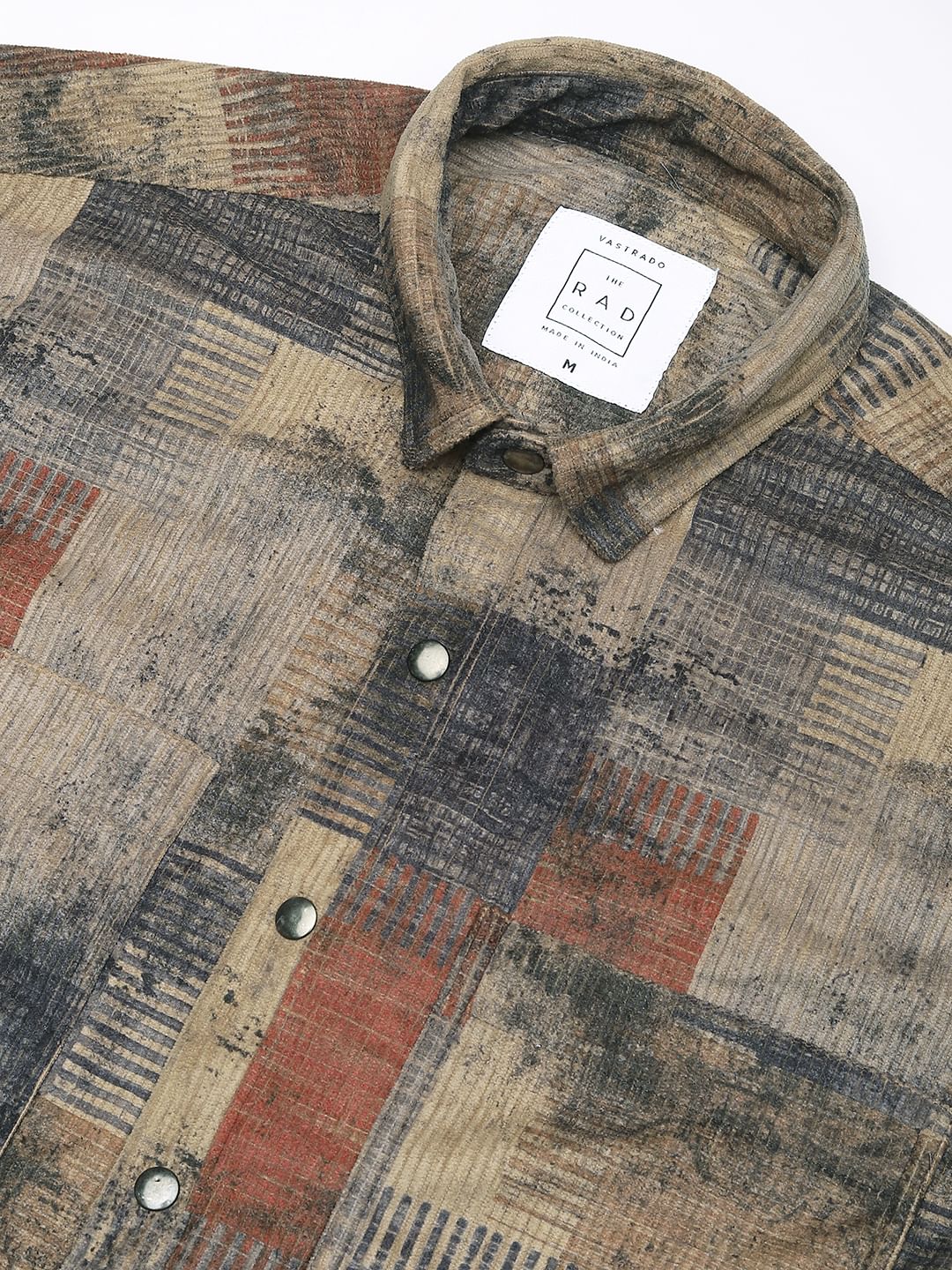 Abstruse Paint Splash Double Pocket Corduroy Overshirt