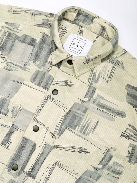 Graffito Green Double Pocket Corduroy Overshirt