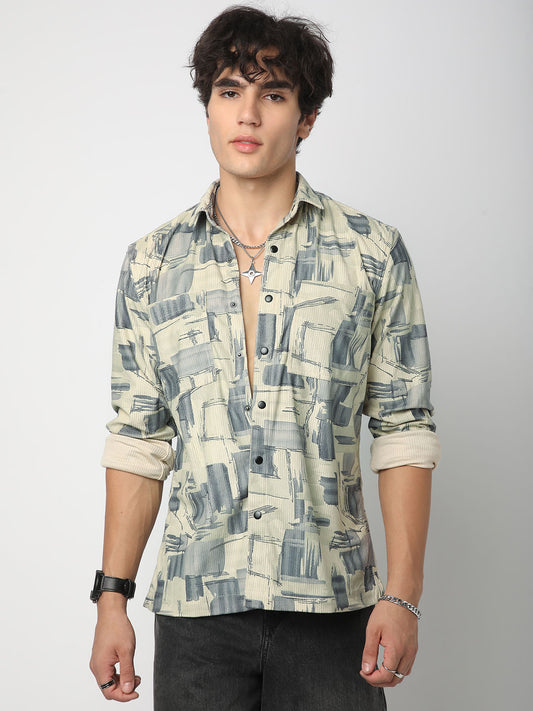 Graffito Green Double Pocket Corduroy Overshirt