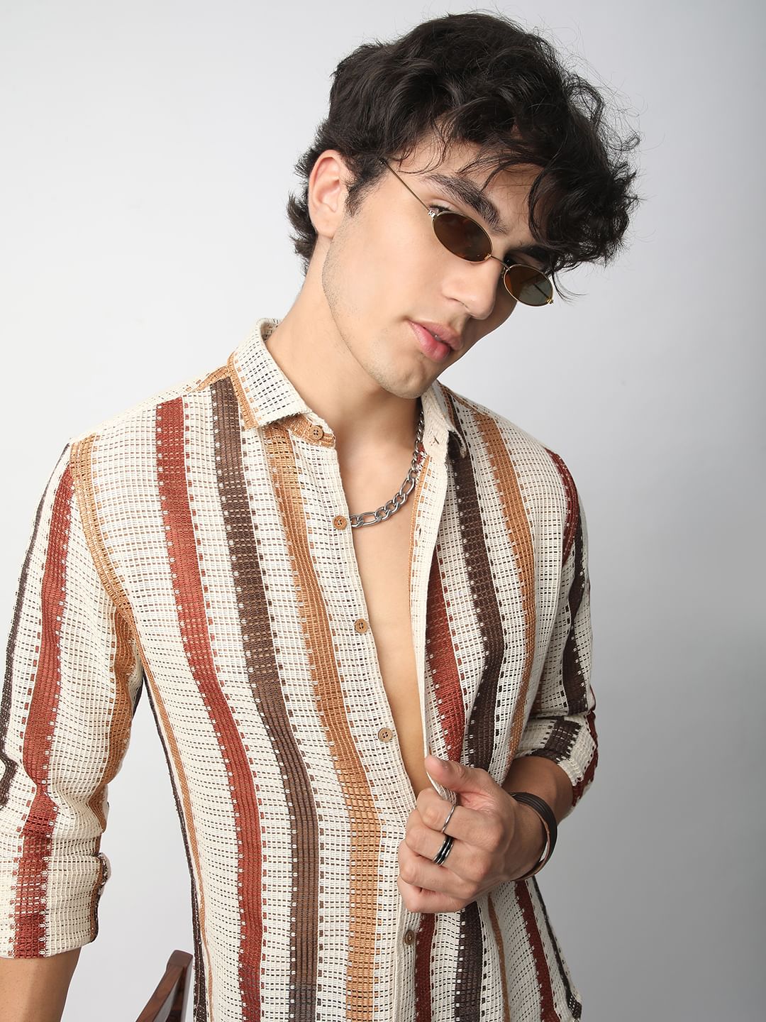 Schmick Interweave Multicolour Crochet Shirt
