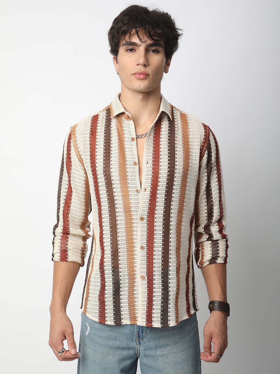 Schmick Interweave Multicolour Crochet Shirt