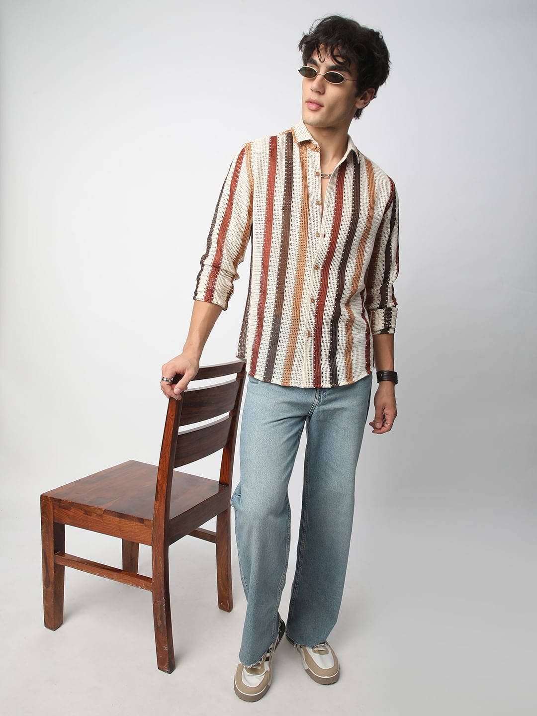 Schmick Interweave Multicolour Crochet Shirt