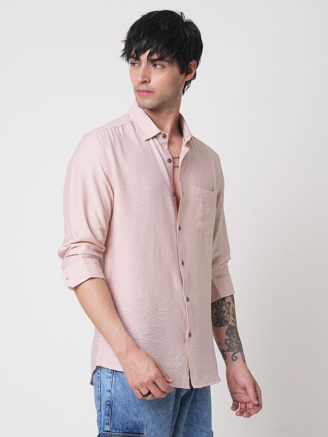 Premium Pink Italian Linen Shirt
